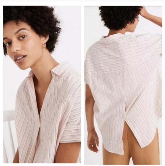 Madewell Courier Button Back Shirt Medium - Picture 2 of 12